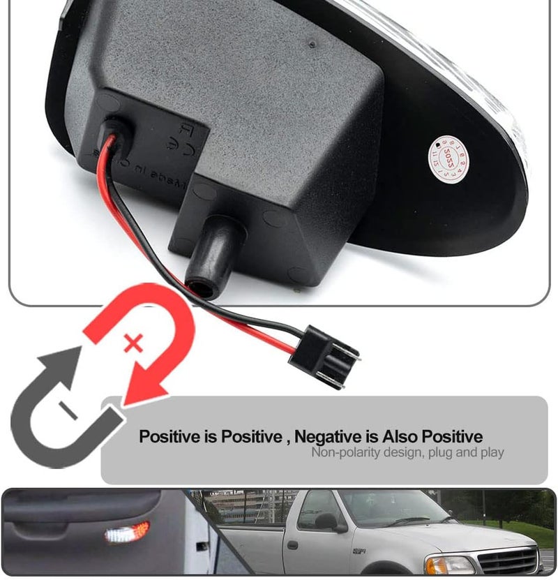 Mingrui test 2Pcs F150 LED Courtesy Door Lights for Ford F150 1997-2003, F150 SVT Lightning 1999-2002, F250 Light Duty 1997-1999 Red& White LED Side Door Panel Light Door Interior Light Step Lights Clear Lens - Image 4